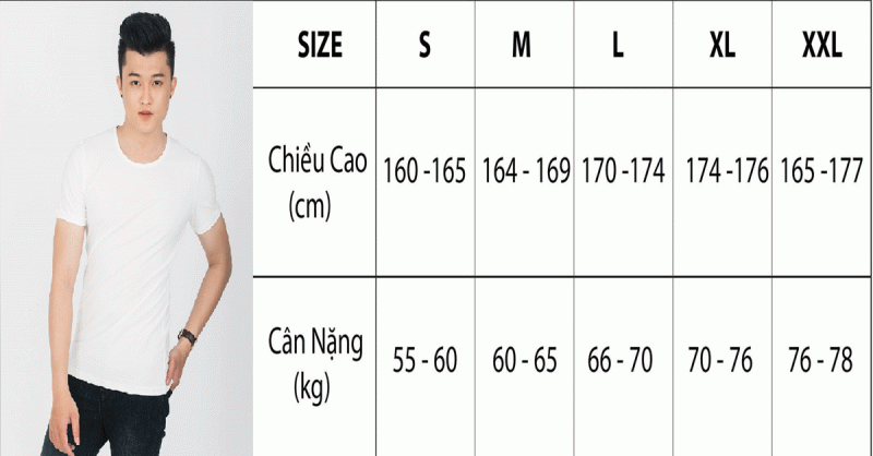 Cách chọn áo thun nam đúng size